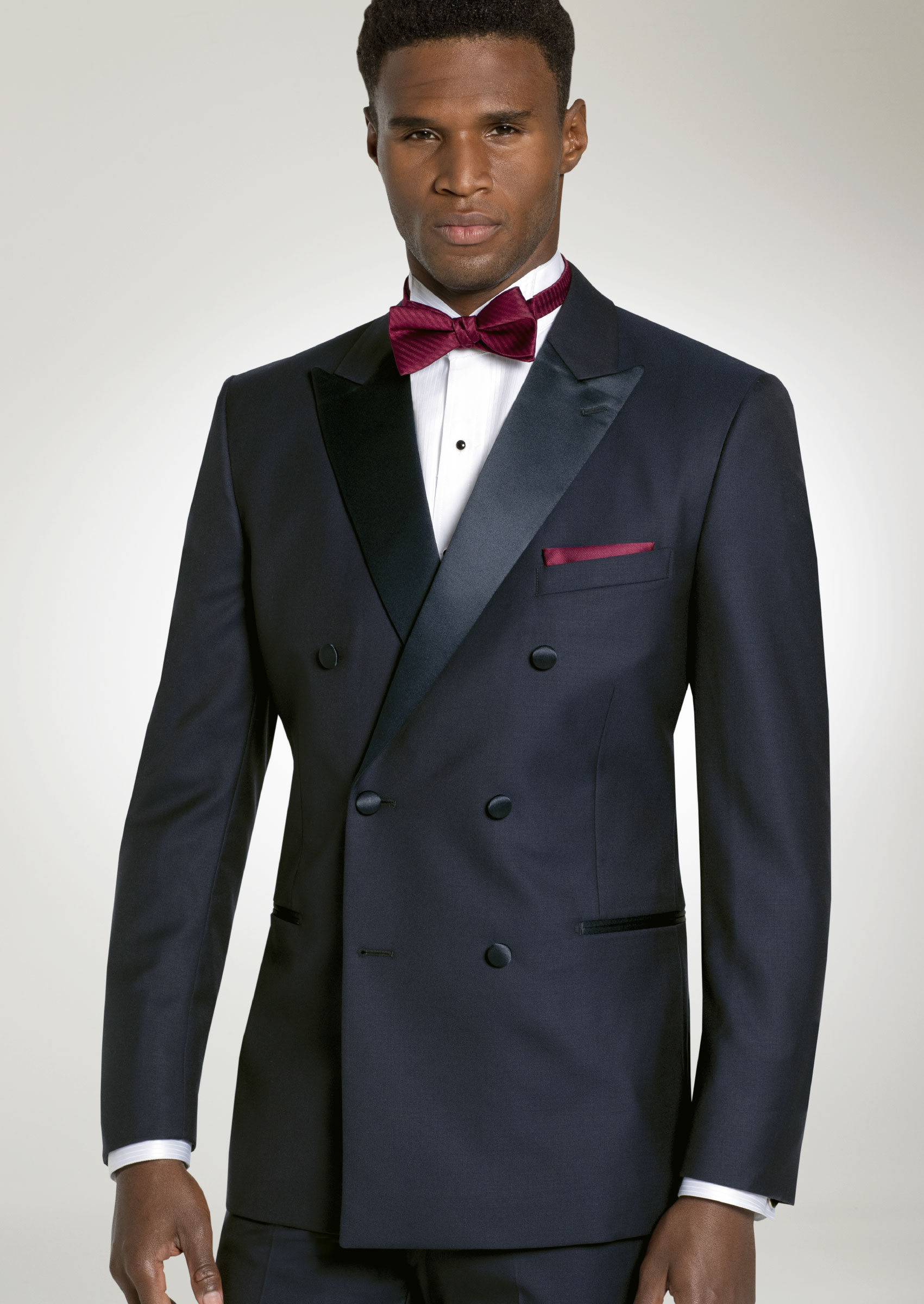 Romeo - Double Breasted Black Tuxedo - Peak Lapel, Slim Fit - Formal ...